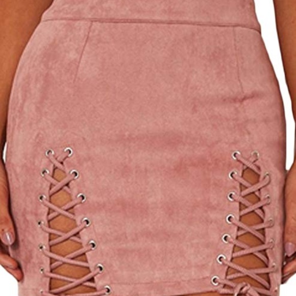 Dresses & Skirts - Pink suede skirt